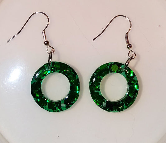 Emerald Ring shaped earrings