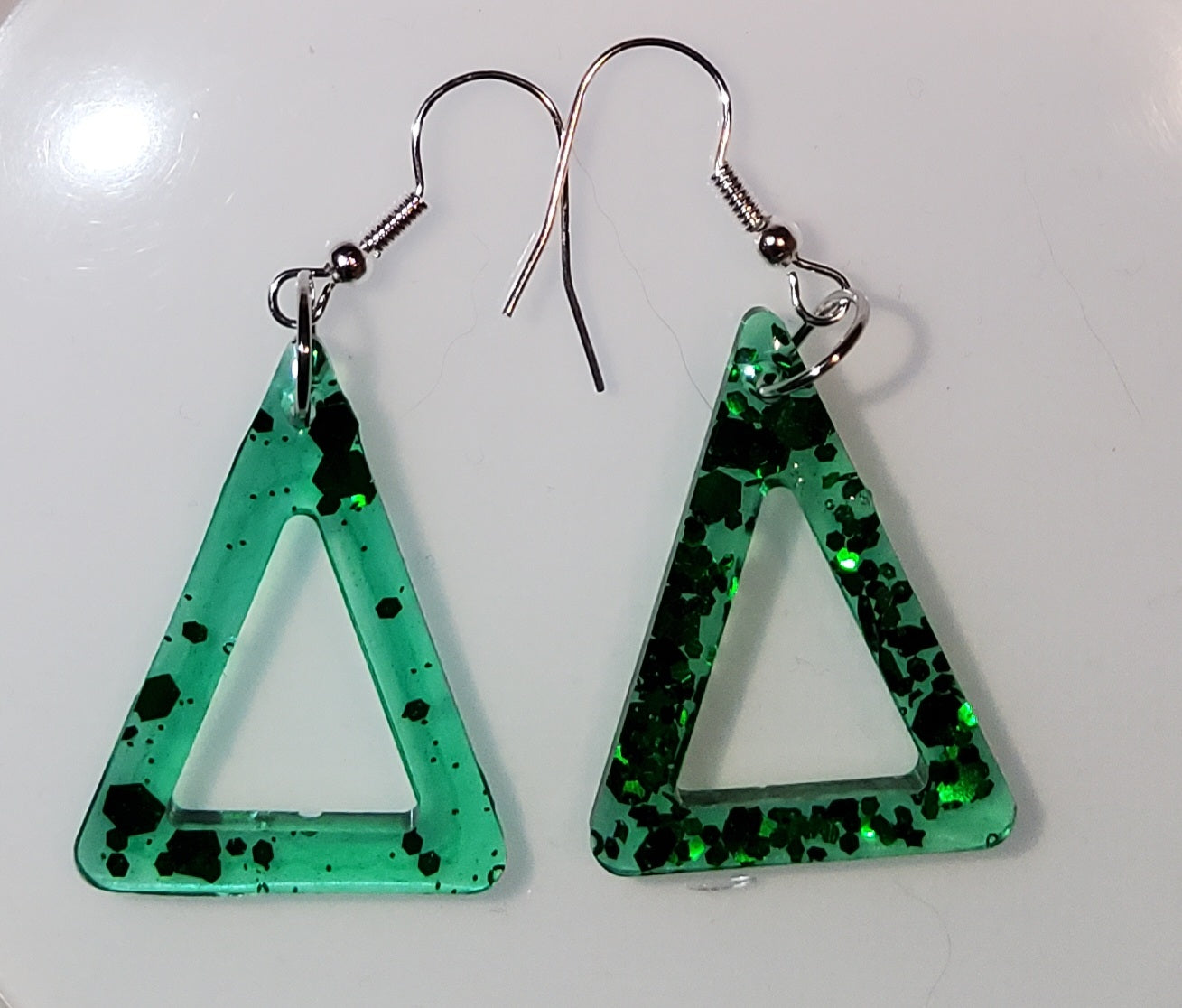 Emerald Triangle Earrings